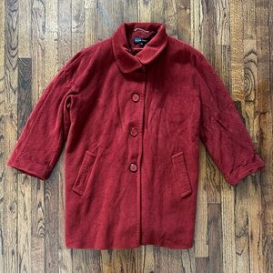 Ellen Tracy Deep Orange Wool PeaCoat 20W